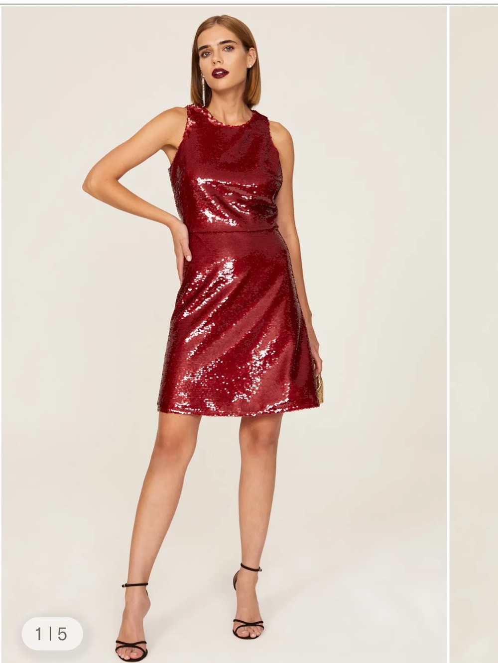Shoshanna Red Sequin Sleeveless Mini Dress